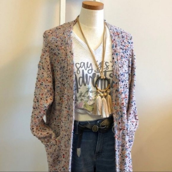 Duster Cardigan Sweater Popcorn Mauve - Picture 6 of 12